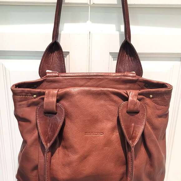 RIALTO** Italian Made 100% Peebled Leather Handbag - Picture 6 of 11